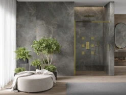 Mexen Omega Drzwi Prysznicowe Rozsuwane 130 Cm, Transparent, Złote - 825-130-000-50-00