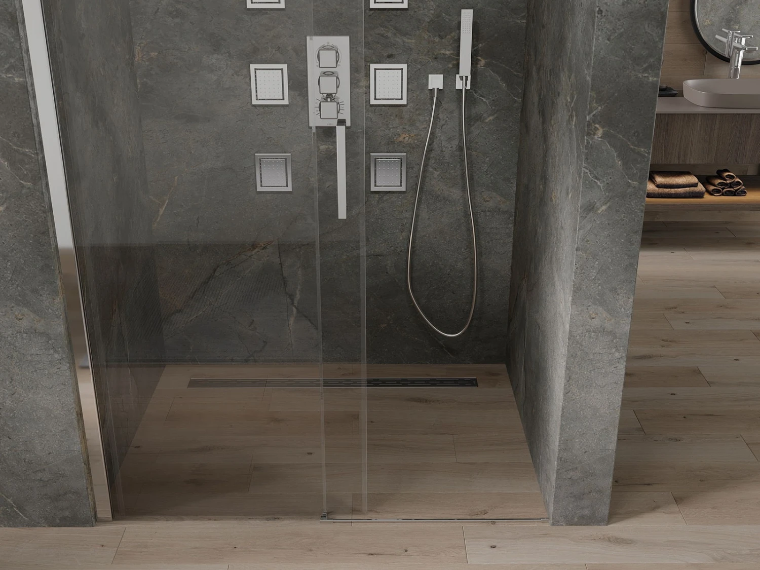 Mexen Omega Drzwi Prysznicowe Rozsuwane 140 Cm, Transparent, Chrom - 825-140-000-01-00 - obrazek 4