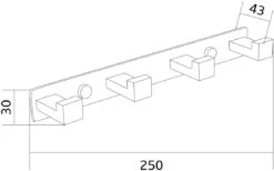 Mexen Poczwórny Haczyk Na Ręcznik, Złoty - 709264-50