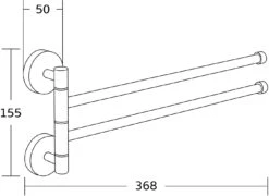 Mexen Podwójny Obrotowy Wieszak Na Ręcznik, Chrom - 7039242-00