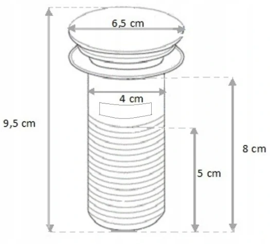 Mexen Półsyfon Umywalkowy Kwadratowy Z Korkiem Klik-klak, Bez Przelewu, Różowe Złoto - 7991060-60 - obrazek 2