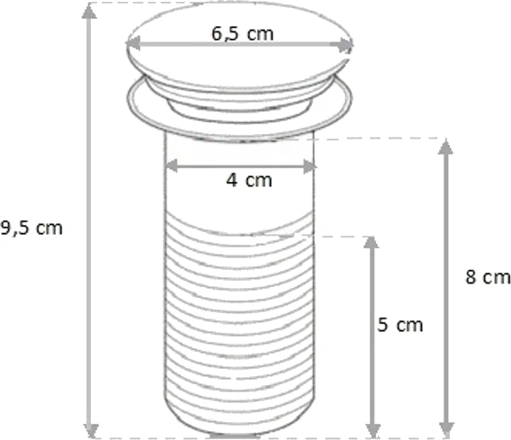 Mexen Półsyfon Umywalkowy Okrągły Z Korkiem Klik-klak, Bez Przelewu, Czarny - 7991050-70 - obrazek 2