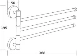 Mexen Potrójny Obrotowy Wieszak Na Ręcznik, Złoty - 7039243-50
