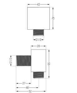 Mexen Przyłącze Kątowe, Chrom - 79345-00