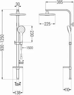 Mexen Q05 Kolumna Prysznicowa, Czarny - 798050595-70