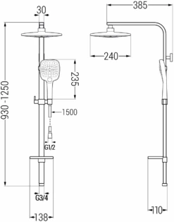 Mexen Q17 Kolumna Prysznicowa, Czarna - 798171795-70