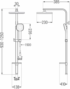 Mexen Q33 Kolumna Prysznicowa, Chrom - 798333395-00