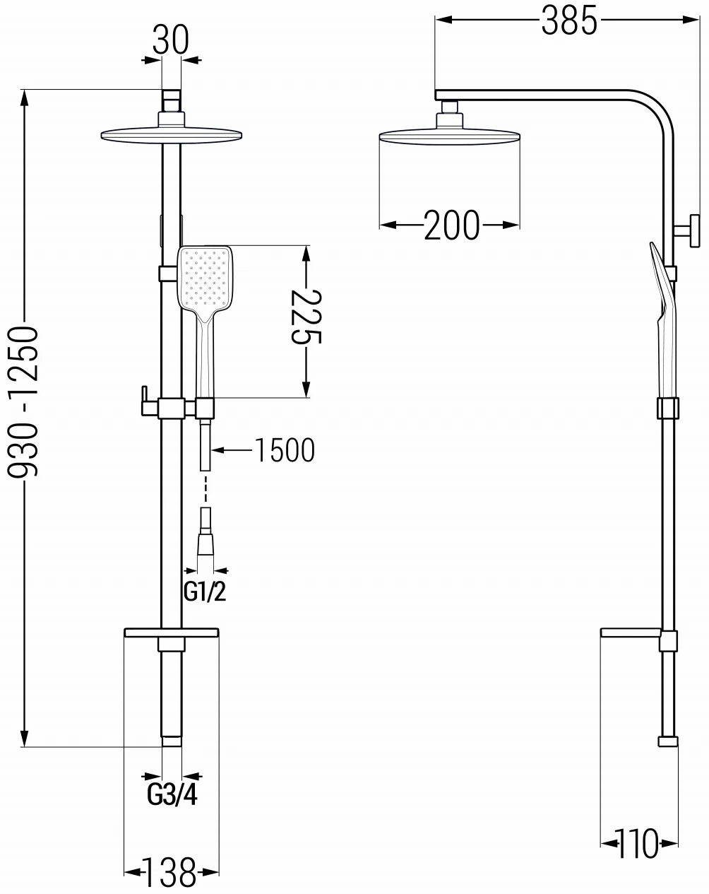 Mexen Q62 Kolumna Prysznicowa, Różowe Złoto - 798626295-60