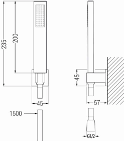 Mexen R-02 Zestaw Prysznicowy Punktowy, Grafit - 785005050-66