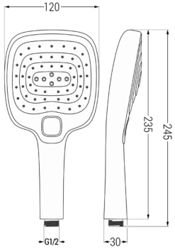 Mexen R-17 Rączka Prysznicowa 3-funkcyjna, Chrom - 79517-00