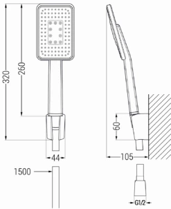 Mexen R-54 Zestaw Prysznicowy Punktowy, Czarny/chrom - 785545052-71