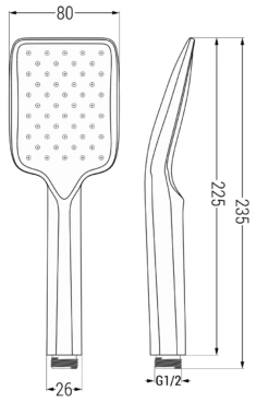 Mexen R-62 Rączka Prysznicowa 1-funkcyjna, Złota - 79562-50