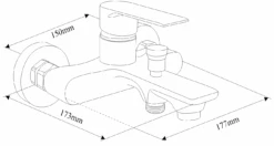 Mexen Royo R62 Bateria Wannowa Z Zestawem Prysznicowym, Czarna - 7223R62-70