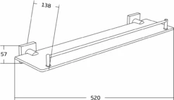 Mexen Rufo Wisząca Półka Szklana, Złota - 7050937-50