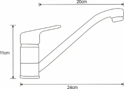 Mexen Selma Bateria Kuchenna Długa Wylewka, Chrom - 671100-00