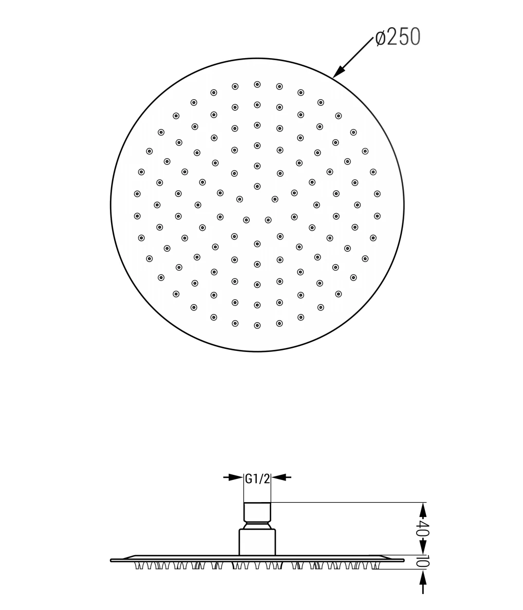Mexen Slim Deszczownica 25 Cm, Różowe Złoto - 79225-60 - obrazek 2