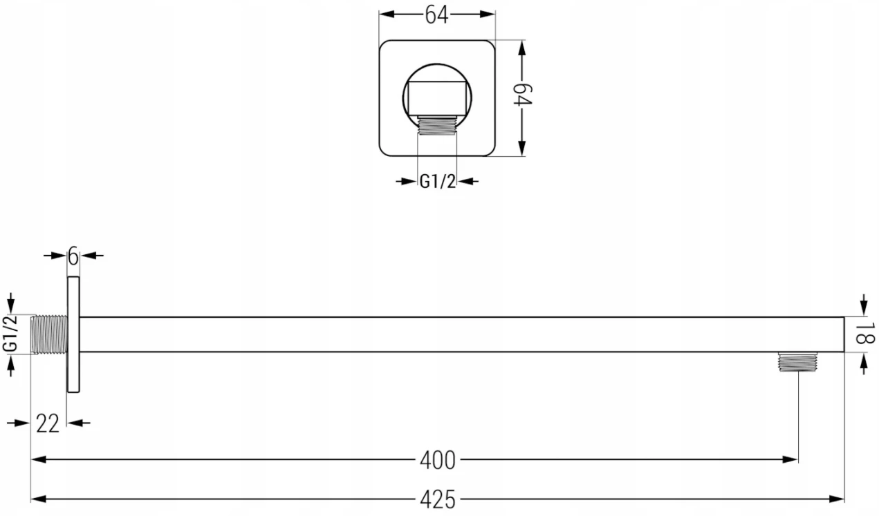 Mexen Slim Deszczownica 25 Cm Z Ramieniem Prysznicowym, Biała - 79225211-20 - obrazek 2
