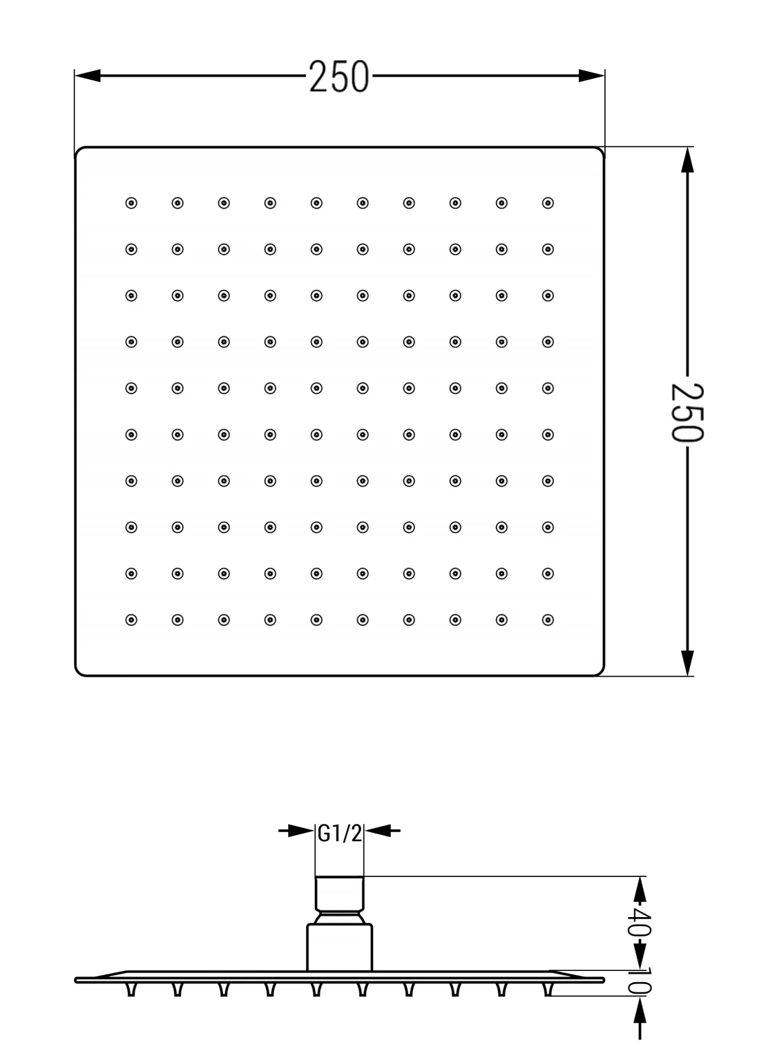 Mexen Slim Deszczownica 25 X 25 Cm, Złota - 79125-50 - obrazek 2