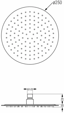 Mexen Slim Deszczownica 25 Cm Z Ramieniem Prysznicowym, Różowe Złoto - 79225211-60