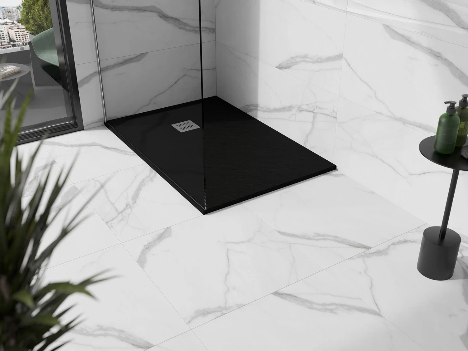 Mexen Stone+ Brodzik Kompozytowy Prostokątny 100 X 70 Cm, Czarny - 44707010 - obrazek 4