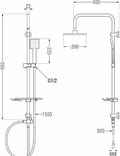 Mexen T45 Kolumna Prysznicowa, Chrom - 798454593-00