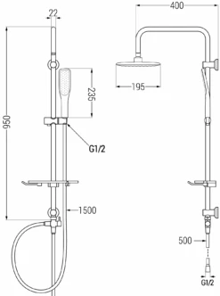 Mexen T49 Kolumna Prysznicowa, Czarna/złota - 798494993-75