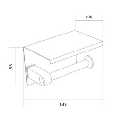 Mexen Uchwyt Na Papier Z Półką, Czarny - 701197-70