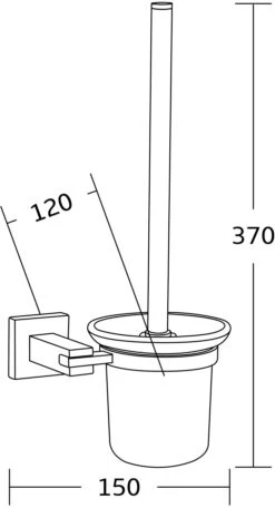 Mexen Vane Szczotka Toaletowa, Czarna - 7020950-70