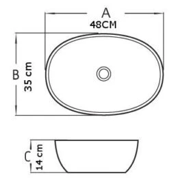 Mexen Viki Umywalka Nablatowa 48 X 35 Cm, Szara Ciemna Mat - 21054871