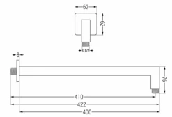 Mexen Ramię Prysznicowe ścienne 40 Cm Chrom - 79114-00
