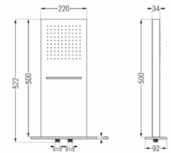 Mexen Waterfall Deszczownica 50 X 22 Cm, Chrom - 79195-00