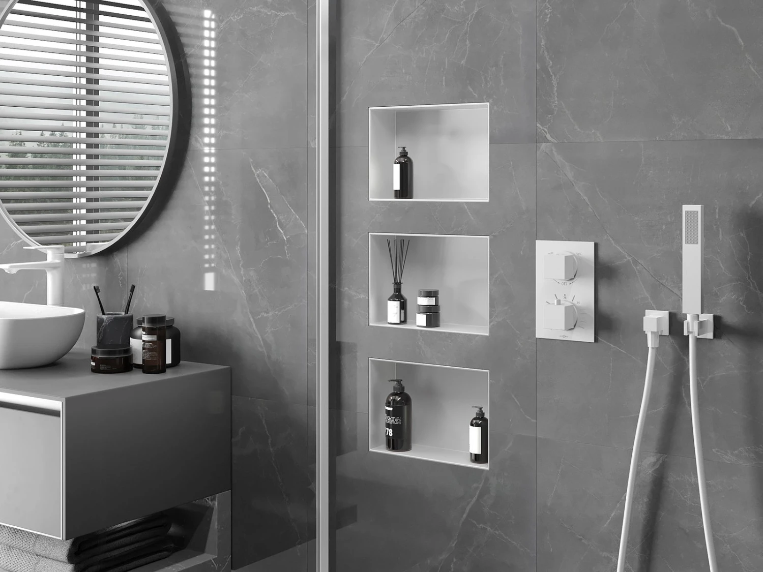 Mexen X-Wall-NR Półka Wnękowa Bex Kołnierza 30 X 20 Cm, Biała - 1921302010 - obrazek 3