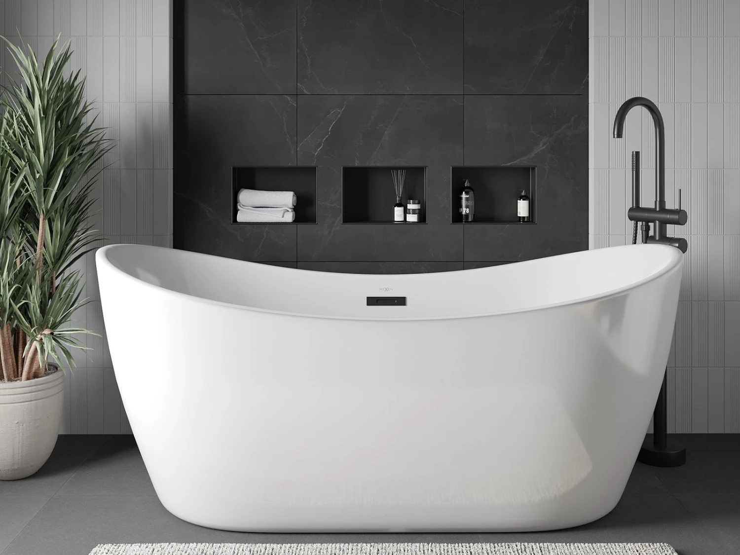 Mexen X-Wall-NR Półka Wnękowa Bez Kołnierza 30 X 20 Cm, Czarna - 1971302010 - obrazek 2