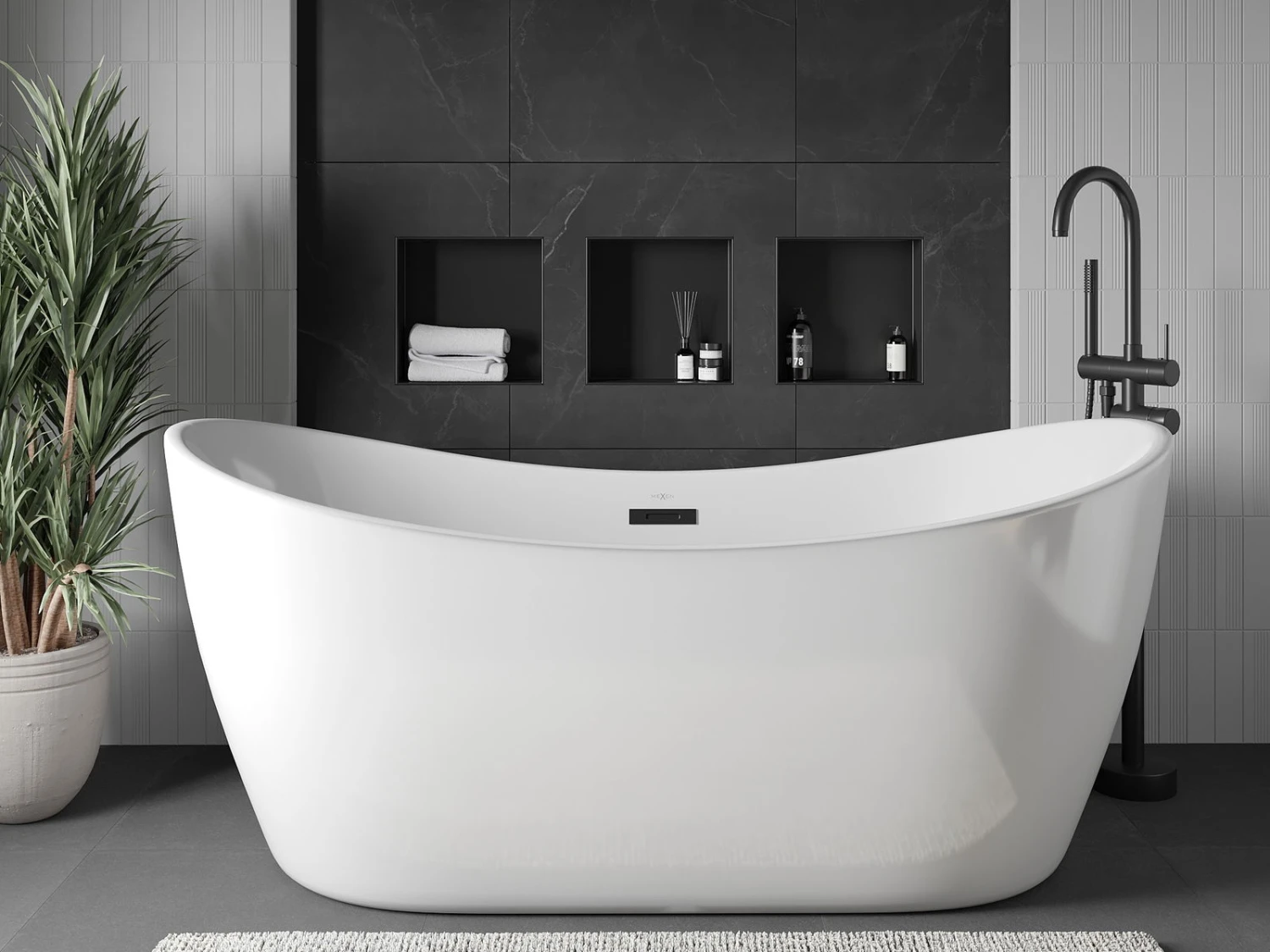 Mexen X-Wall-NR Półka Wnękowa Bez Kołnierza 30 X 30 Cm, Czarna - 1971303010 - obrazek 2