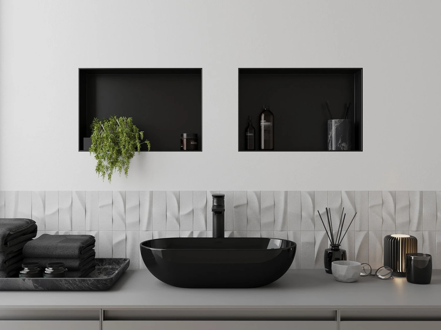 Mexen X-Wall-NR Półka Wnękowa Bez Kołnierza 45 X 30 Cm, Czarna - 1971453010 - obrazek 4