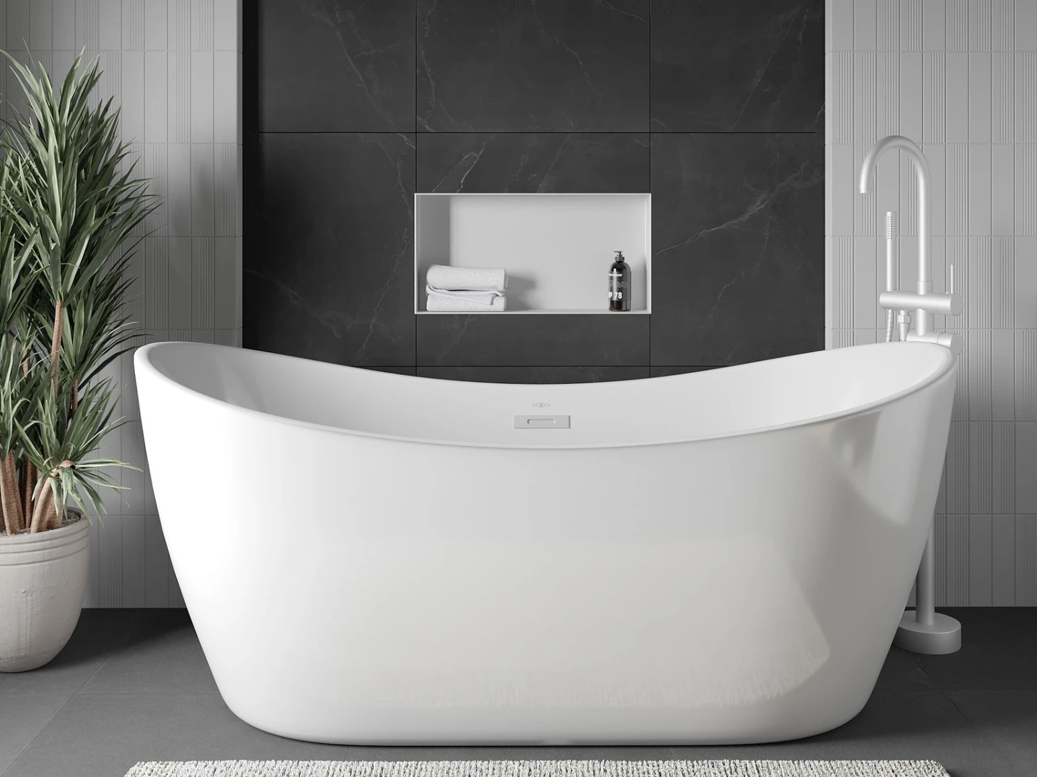 Mexen X-Wall-NR Półka Wnękowa Bez Kołnierza 60 X 30 Cm, Biała - 1921603010 - obrazek 2