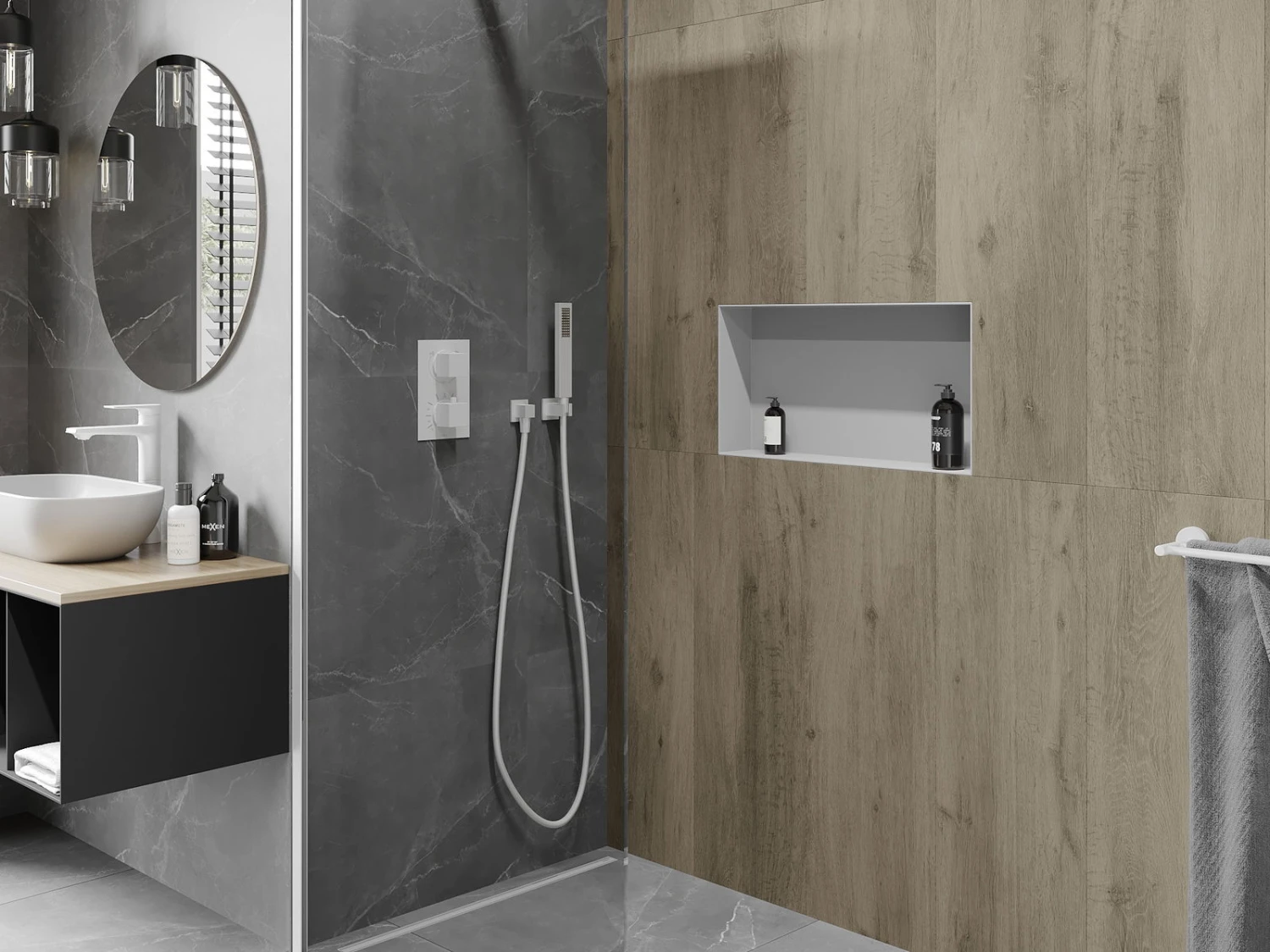 Mexen X-Wall-NR Półka Wnękowa Bez Kołnierza 60 X 30 Cm, Biała - 1921603010 - obrazek 3