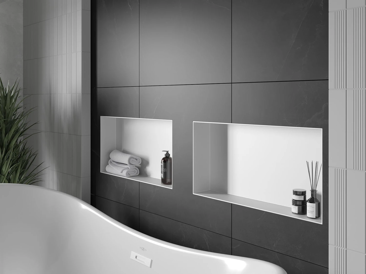 Mexen X-Wall-NR Półka Wnękowa Bez Kołnierza 60 X 30 Cm, Biała - 1921603010 - obrazek 7