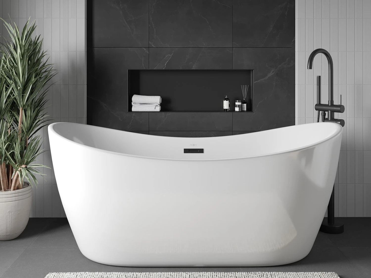 Mexen X-Wall-NR Półka Wnękowa Bez Kołnierza 90 X 30 Cm, Czarna - 1971903010 - obrazek 2