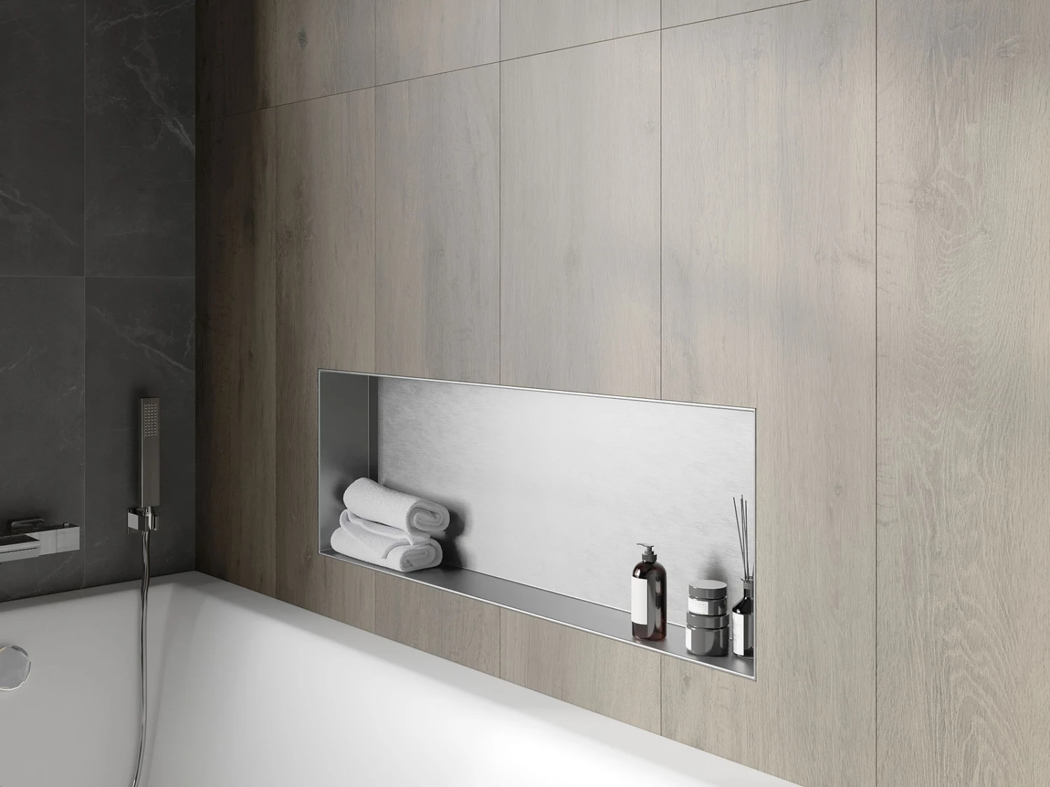 Mexen X-Wall-NR Półka Wnękowa Bez Kołnierza 90 X 30 Cm, Inox - 1911903010 - obrazek 6
