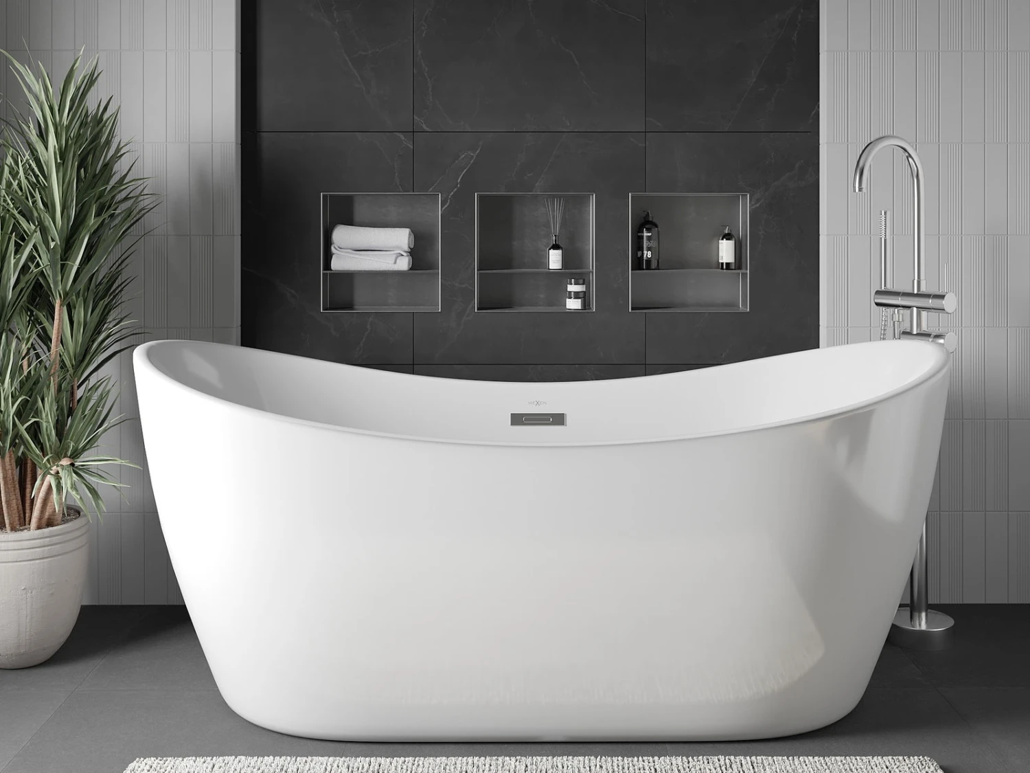 Mexen X-Wall-NR Półka Wnękowa Bez Kołnierza Z Półką 30 X 30 Cm, Inox - 1911303010S - obrazek 2