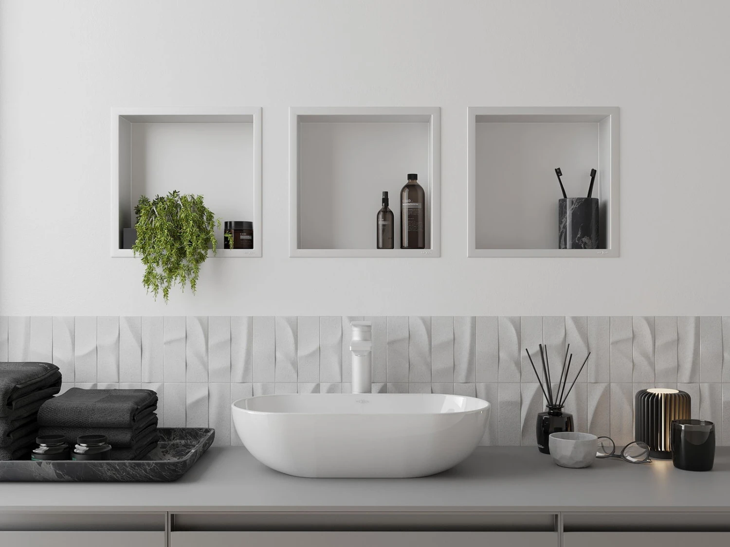 Mexen X-Wall-R Półka Wnękowa Z Kołnierzem 30 X 30 Cm, Biała - 1920303010 - obrazek 5