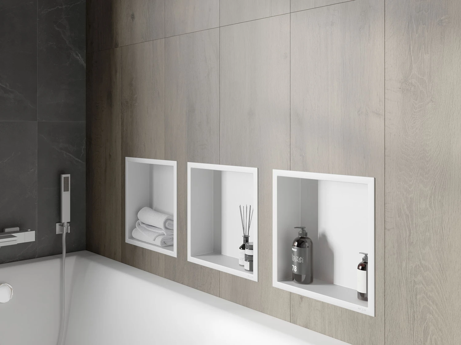 Mexen X-Wall-R Półka Wnękowa Z Kołnierzem 30 X 30 Cm, Biała - 1920303010 - obrazek 7