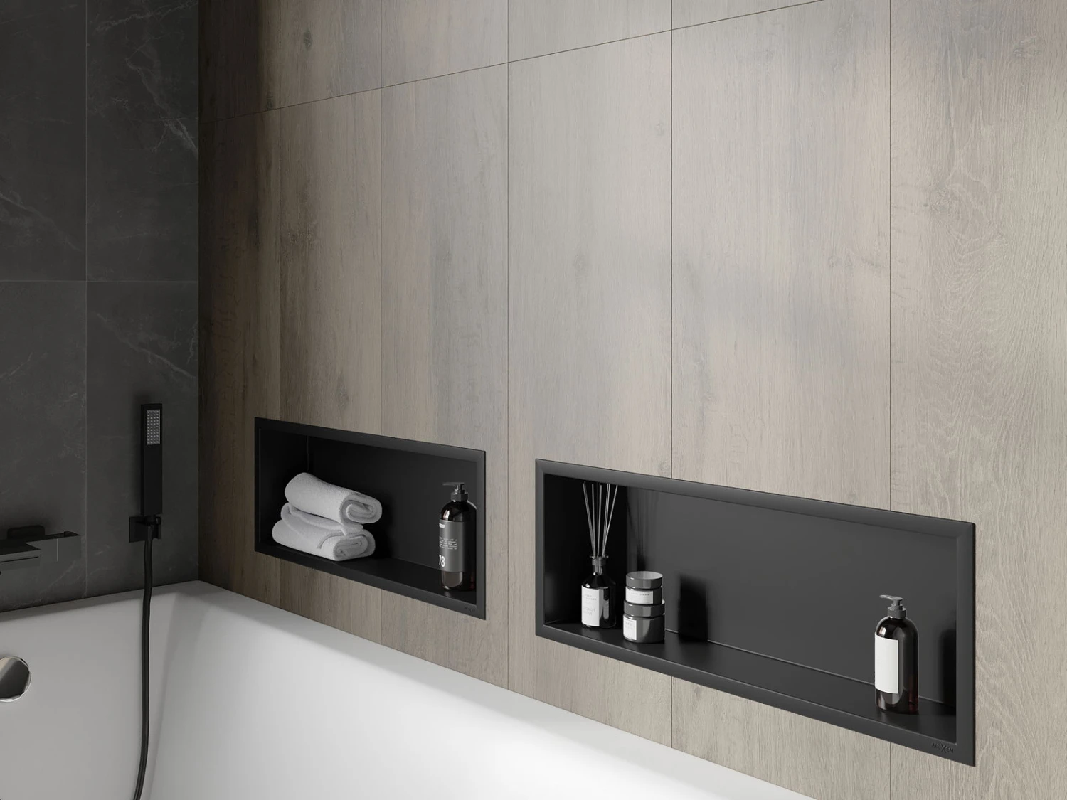 Mexen X-Wall-R Półka Wnękowa Z Kołnierzem 60 X 20 Cm, Czarna - 1970602010 - obrazek 11