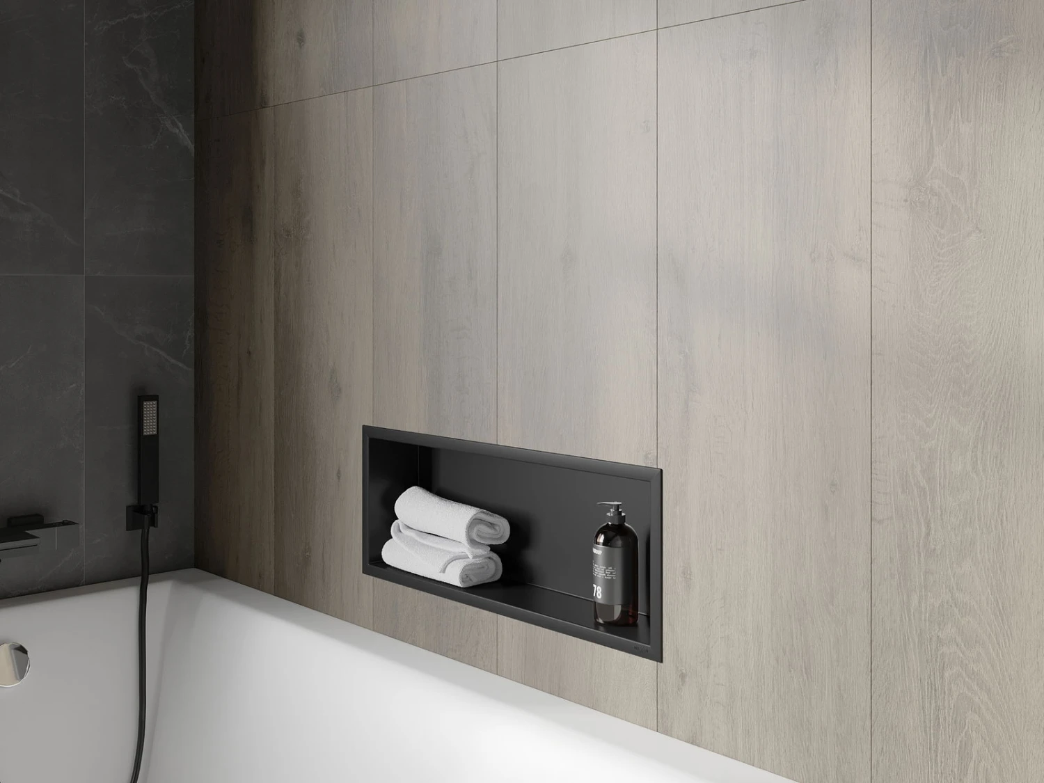 Mexen X-Wall-R Półka Wnękowa Z Kołnierzem 60 X 20 Cm, Czarna - 1970602010 - obrazek 6