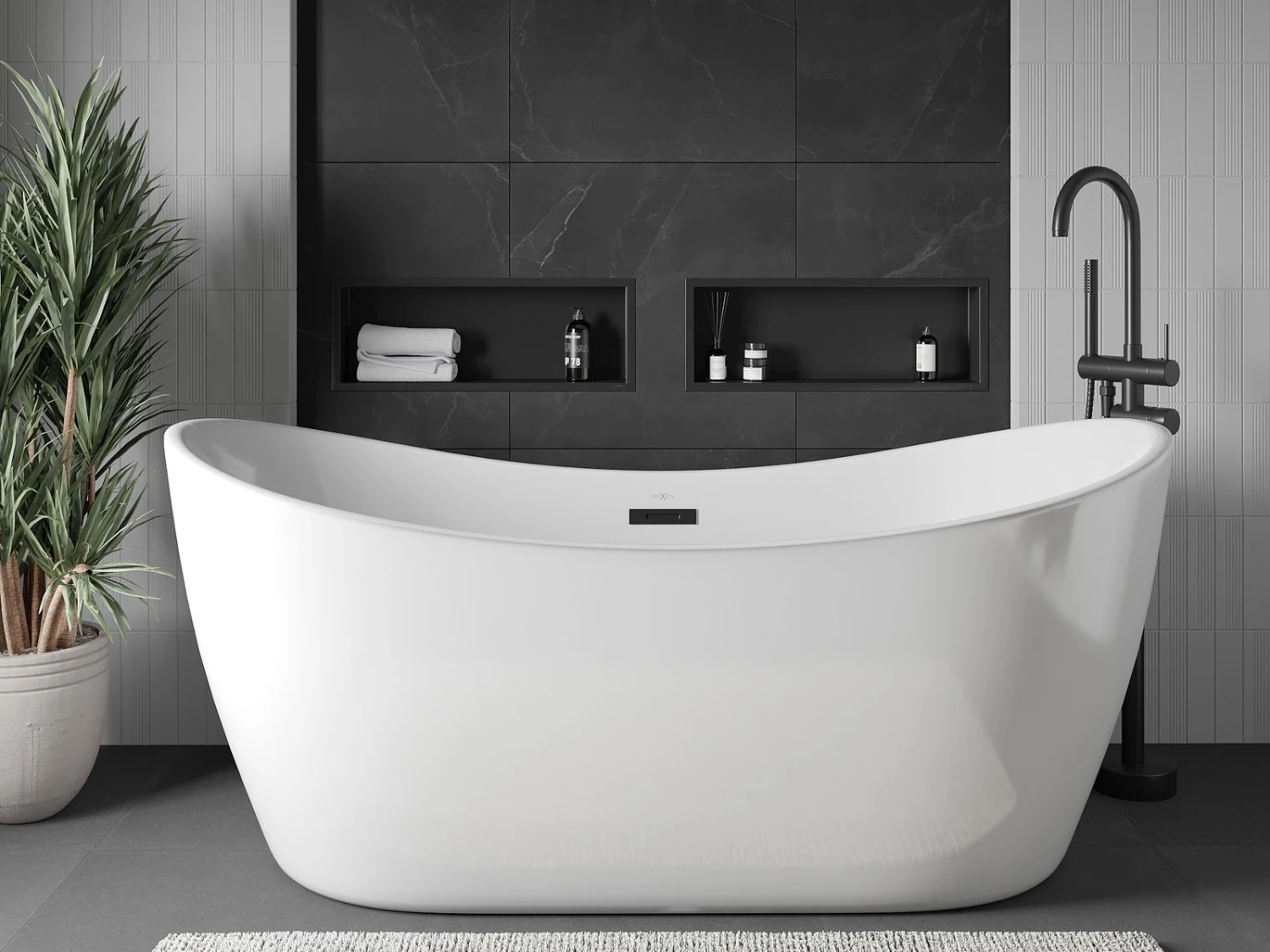 Mexen X-Wall-R Półka Wnękowa Z Kołnierzem 60 X 20 Cm, Czarna - 1970602010 - obrazek 8