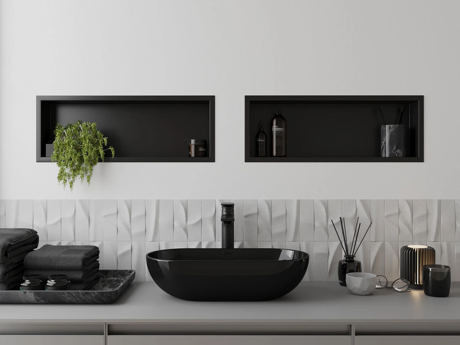 Mexen X-Wall-R Półka Wnękowa Z Kołnierzem 60 X 20 Cm, Czarna - 1970602010 - obrazek 9