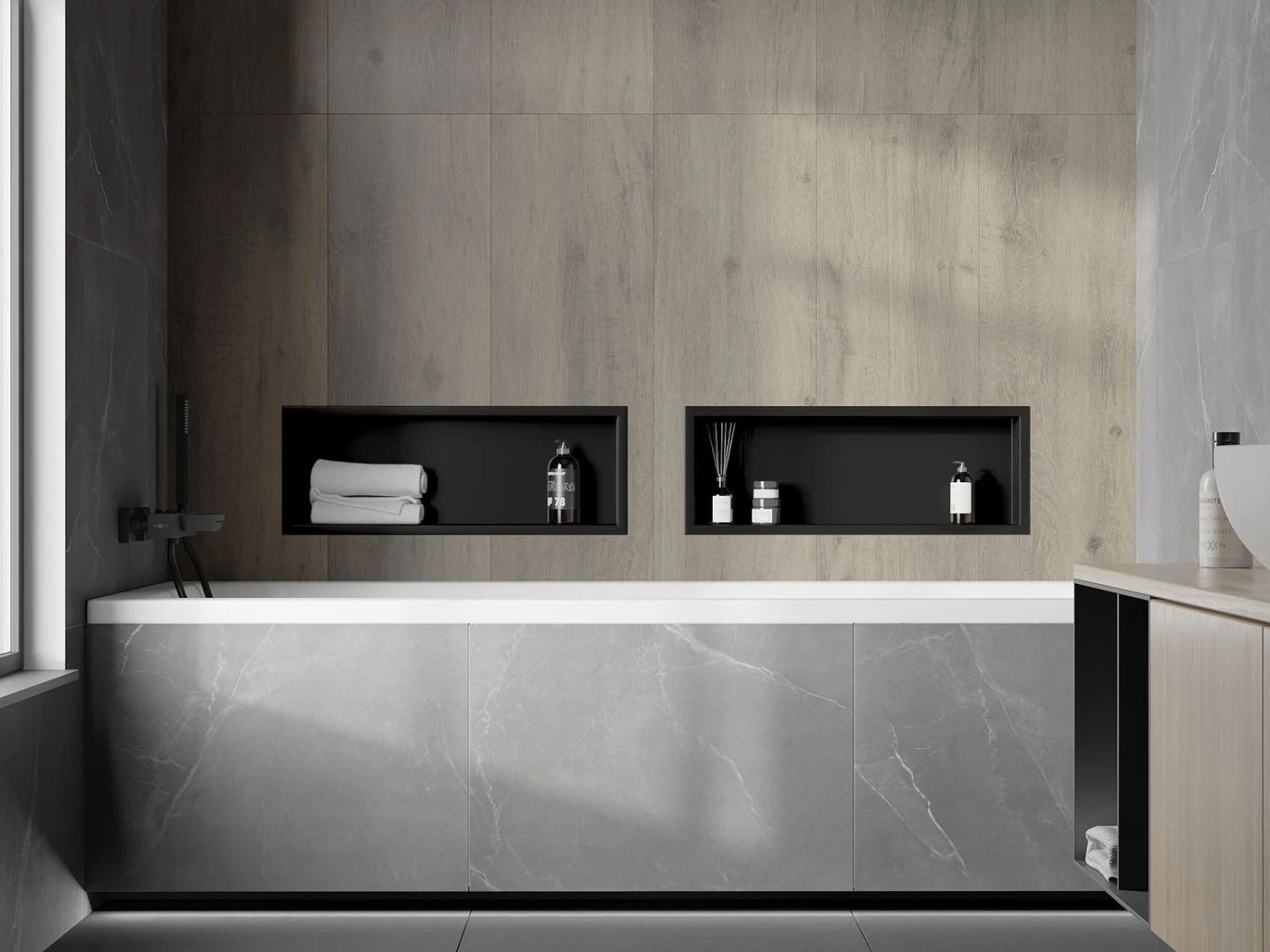 Mexen X-Wall-R Półka Wnękowa Z Kołnierzem 60 X 20 Cm, Czarna - 1970602010 - obrazek 10