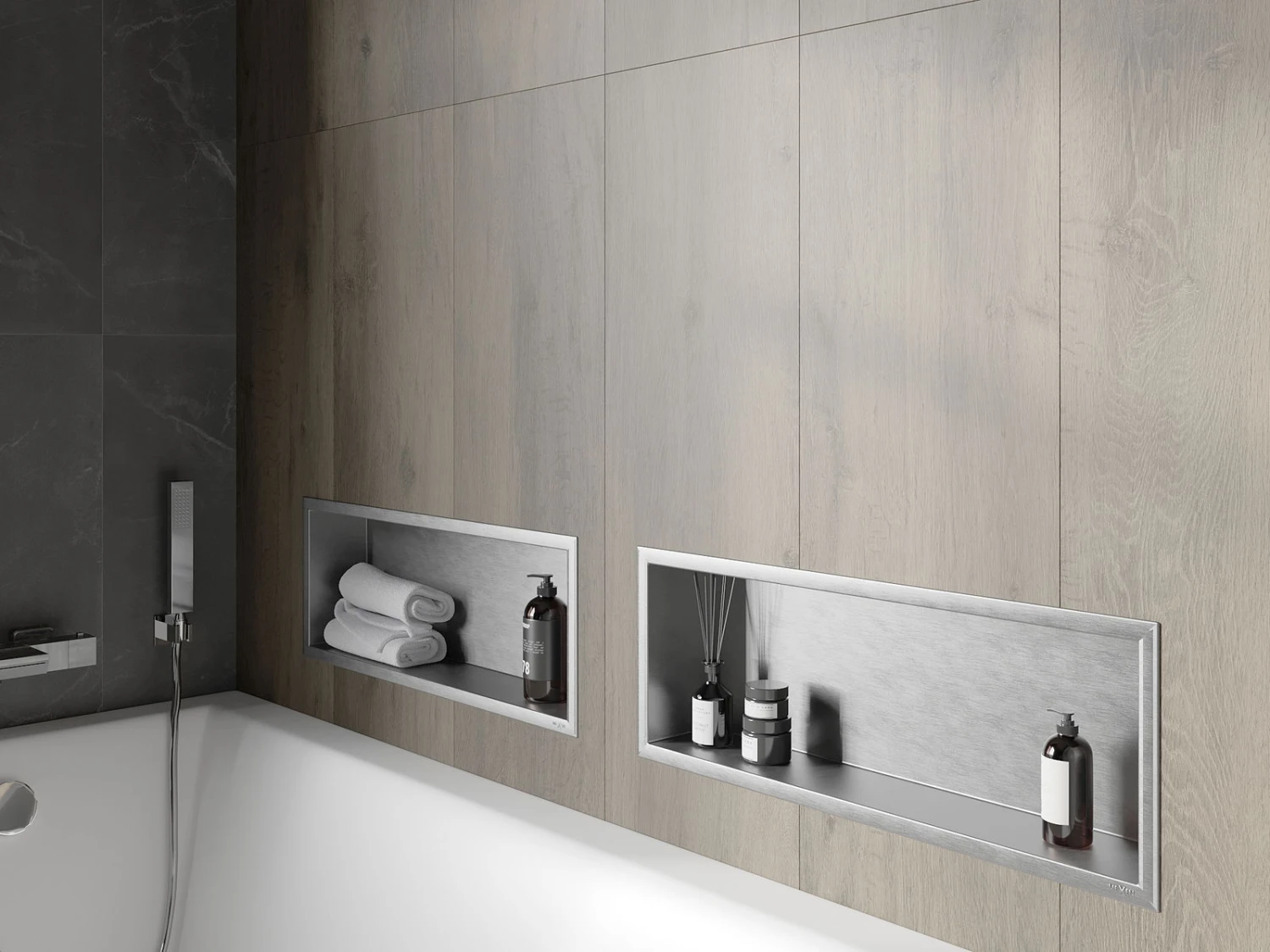 Mexen X-Wall-R Półka Wnękowa Z Kołnierzem 60 X 20 Cm, Inox - 1910602010 - obrazek 11