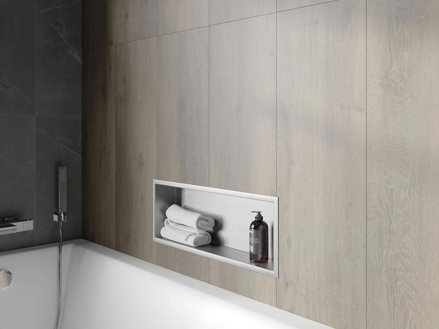 Mexen X-Wall-R Półka Wnękowa Z Kołnierzem 60 X 20 Cm, Inox - 1910602010 - obrazek 6